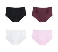 Curve Muse Femmes sans Couture Légère Style de Base Côtés en Mesh Culotte sous-vêtements-Pack D-XL