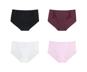 Curve Muse Femmes sans Couture Légère Style de Base Côtés en Mesh Culotte sous-vêtements-Pack D-XL