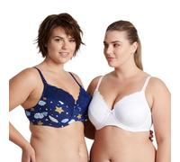Curve Muse Soutien-Gorge Allaitement Armatures-x2-Marine/Jaune,Blanc-110C