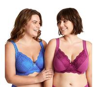 Curve Muse Soutien-Gorge Armatures Non doublé-x2-Bleu Pierre,Violet-100B