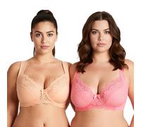 Curve Muse Soutien-Gorge Armatures Non doublé-x2-Imprimé Rose,Chair-125F