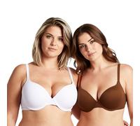 Curve Muse Soutien-gorge push-up convertible à armatures pour femme - marron - 120F