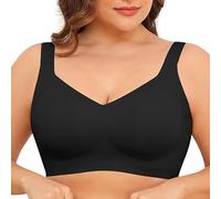 Curvebaby Soutien-gorge en gelée, sans fil, confortable, sans fil, couverture complète, plus d'affaissement, Noir , XL