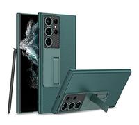 Curved All-Cover Leather Mechanical Shift Bracket Mobile Phone Shell for Galaxy S23 Ultra (Green,for S23)