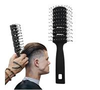 Curved Vented Brush,Anti-Static Paddle Detangling Brush | Hair Comb, Massage, Ribs, Ergonomic Handle, Nine-Row Rib Design For Wet Dry Curly