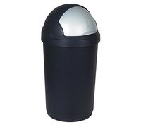Poubelle Curver 50 L, noir et argent