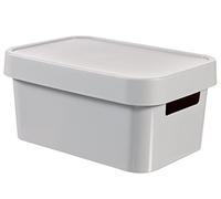 Curver 04746-099-00 Infinity Boîte à Rangement avec Couvercle Plastique Gris Clair 26,8 x 18,6 x 12,4 cm 4,5 L
