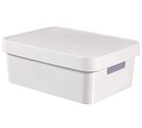 Curver 04752-N23-00 Boîte à rangement"Infinity" avec couvercle en blanc Plastique, 27 x 36,3 x 13,8 cm, 11 L