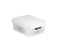 Curver 04753-N23-00 Boîte de rangement "Infinity points" avec couvercle 11L en plastique 36.3 x 27 x 22.2 cm, blanc