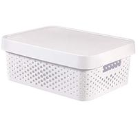 Curver 04753-N23-00 Infinity Points Boîte à Rangement avec Couvercle Plastique Blanc 36,3 x 27 x 22,2 cm 11 L