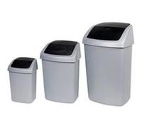 Curver Poubelle Swing 10 L Couvercle basculant 24,6 x 19,8 x 37,3 cm Gris