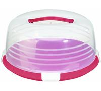 Curver 172569 Cuisine Boîte à Gâteaux Ronde Transparent / Rouge