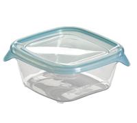 CURVER | Boite hermétique Fresh'n Go carrée 0.25L, Transparent/Bleu, Foodkeepers OPP, 10,5x10,5x4,4 cm