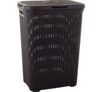 Curver 189206 - Natural Style Panier à linge, avec couvercle configurable, 60 L, couleur chocolat