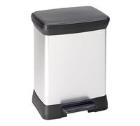 Curver Poubelle à pédale 203278 – Aspect métal en polypropylène 30 L