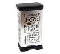 Curver - 204155 - Poubelle à Pédale - Aspect Métal - Décor Kitchen Silver - Polypropylène - 50 L