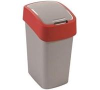 Curver 2045035 flip bin poubelle plastique argent/rouge 10 l Rouge G