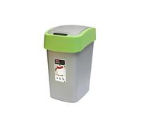 Curver 2045038 flip bin poubelle plastique argent/vert 25 l