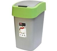 Curver 2045038 flip bin poubelle plastique argent/vert 25 l G