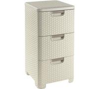 Curver 206314 Tour de Rangement Style Aspect Rotin Polypropylène 3 x 14 L Ivoire G