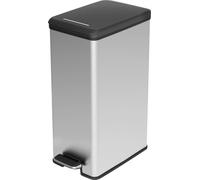 CURVER Poubelle a pédale 40L Slim aspect métal