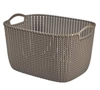 Curver 226165 Panier de Rangement Rectangulaire Tricot Plastique Marron 38,5 x 28,5 x 23,5 cm 19 L
