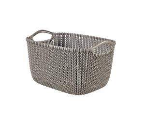 Curver 226167 Panier de Rangement Rectangulaire Tricot Plastique Marron 29 x 21,7 x 17,2 cm 8 L