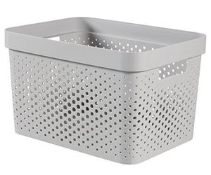 Curver 226630 Bac Infinity 17L Dots, Plastique, Gris, 36 x 27 x 22 cm