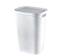 CURVER Panier à linge Infinity Dots 60 L blanc