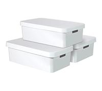 Curver 240671 Boîte de Rangement avec Couvercle Plastique, Gris, 30 L