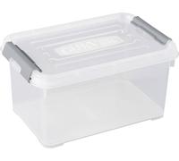 Curver Boîte de rangement HANDY empilable 243803 29,4 x 19,4 x 15 cm Transparent/Argent 1 pc