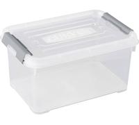 Curver 243803 Boîte de rangement HANDY empilable (L x l x H) 294 x 194 x 150 mm transparent, argent