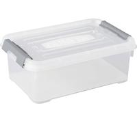 Curver 243810 Boîte de rangement HANDY empilable (L x l x H) 294 x 194 x 110 mm transparent, argent