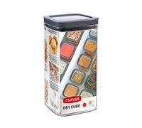 Curver 245641 Bocal Hermétique avec Couvercle pour Conservation des Aliments Secs-2,3 L-Transparent/Gris, 2,3 l