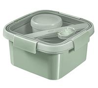 Curver 249947 Boîte de Conservation, Lunch Box Carree 1,1L avec Couverts-Recycle (Smart ECO Line)