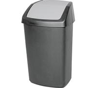 CURVER 3198883002 Collecteur de déchets - 50l, noir/gris, couvercle basculant