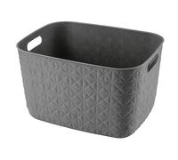 CURVER Panier de Rangement Softex 19L - Design Élégant - Léger, Empilable et Pratique - 100% recyclé - 37 x 29 x 22 cm - Gris