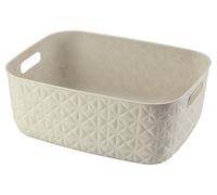 CURVER Panier de rangement Softex 12,5L - Design Élégant - Léger, Empilable et Pratique - 100% recyclé - 37 x 29 x 14 cm - Blanc cassé