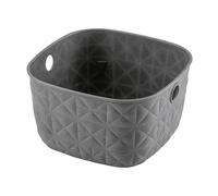 CURVER Panier de rangement Softex 3L - Design Élégant - Léger, Empilable et Pratique - 100% recyclé - 19 x 19 x 11 cm - Gris