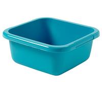 CURVER Bassine Carrée 10L -Cuvette pour Ménage,Cuisine - Convient pour bains de pieds pédicure - Bac de Lavage Pratique et Empilable - Pour Linge Vaisselle Légumes - 39 x 39 x 15 cm - Bleu Turquoise