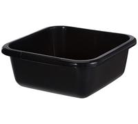 Curver Bassine Carrée 10L - Grande Cuvette pour Ménage, Cuisine, Bains de Pieds, Pédicure - Bac de Lavage Pratique et Empilable - pour Linge Vaisselle Légumes - 35 x 35 x 12 cm - GrisAnthracite