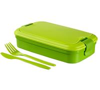 CURVER Bento avec couverts - Pour transporter votre panier repas - 13,5x23,5x6,3 cm - Vert