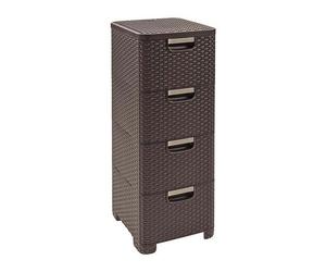 CURVER Bibliothèque avec 4 tiroirs STYLE brun foncé