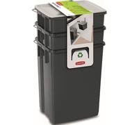 CURVER Ensemble de paniers de tri de 2 x 10 l + 6 l poubelles multicolores