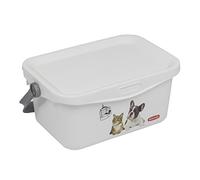 Curver Boîte à Friandises et Aliments pour Animaux Conteneur à Croquette 3L Chien&Chat - 25,7 x 17,7 x 11,3 cm - Blanc