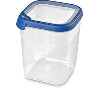 Curver Boîte Alimentaire carrée Multi Usage 2,6L en polypropylène 100% recyclé, 15x15x18,1 cm, adapté au Micro-Ondes, Lave-Vaisselle, Congélateur- Bleu