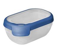 CURVER Boîte alimentaire rectangulaire multi usage 0,5L en polypropylène 100% recyclé, 15x10x6,5 cm, adapté au Micro-Ondes, Lave-Vaisselle, Congélateur- Bleu