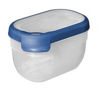 Curver Boîte Alimentaire rectangulaire Multi Usage 0,75L en polypropylène 100% recyclé, 15x10x9,3 cm, adapté au Micro-Ondes, Lave-Vaisselle, Congélateur- Bleu