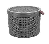 Curver Boîte de rangement 2l ronde avec couvercle jute recyclé anthracite