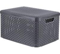Curver Boîte de rangement avec couvercle Style L 30 L Argent métallisé